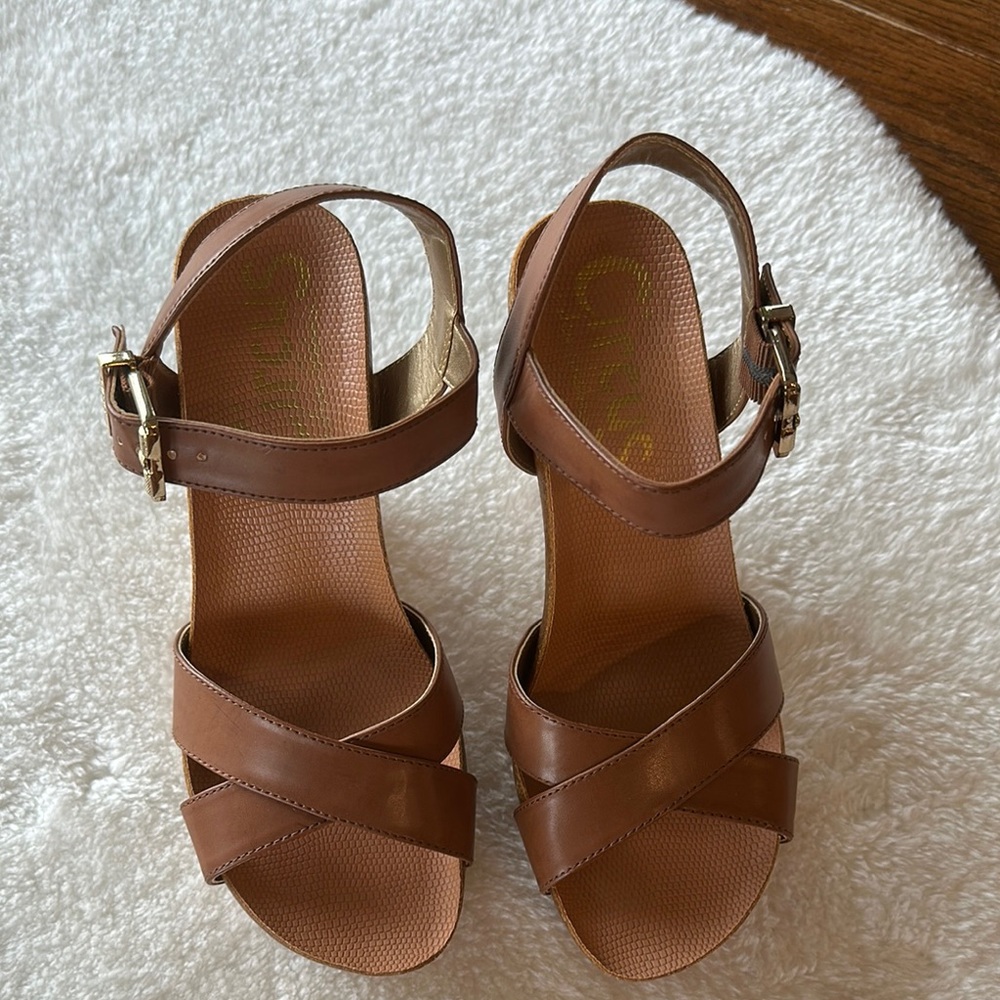 Nwt. Sam Edelman Chic Brown Leather Sandals - Picture 2 of 5
